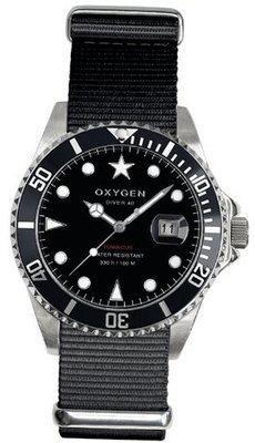 Oxygen Moby Dick 40 unisex quartz with black Dial analogue Display and black nylon Strap EX-D-MOB-40-BL