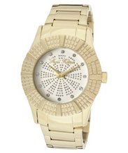 Heiress White Crystal White/Silver Glitter Dial Gold Tone Ion Plated Stainless Steel