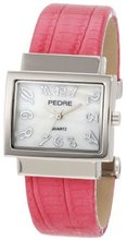 Pedre 3214SX Silver-Tone with Pink Leather Bangle