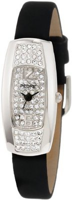 Pedre 7565SX Dress Silver-Tone with Suede Strap