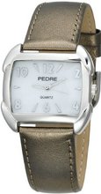 Pedre 7750SX Silver-Tone with Pewter Foil Leather Strap