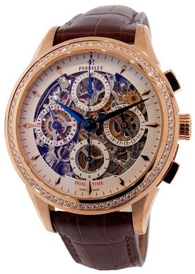 Perrelet Skeleton Chronograph And Second Time Zone A3007/10