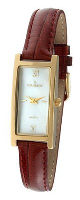 Peugeot 3017BR Gold-Tone Brown Leather Strap