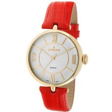 Peugeot 3033rd Unisex Large Dial Bright Lipstick Red Leather Band