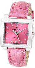 Peugeot 708PK Silver-Tone Pink Leather Strap