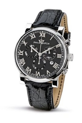 Philip Wales Chronograph R8271693025 with Quartz Movement, Black Dial and Stainless Steel Case