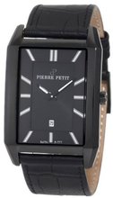 Pierre Petit P-777B Serie Paris Black PVD Rectangular Leather Date