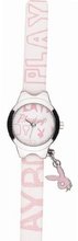 Playboy Ladies White Dial With Pink Print, Pink And White Strap