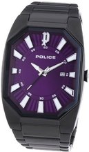 Police Octane Quartz with Purple Dial Analogue Display and Black Stainless Steel Bracelet 12895JGSB/15M