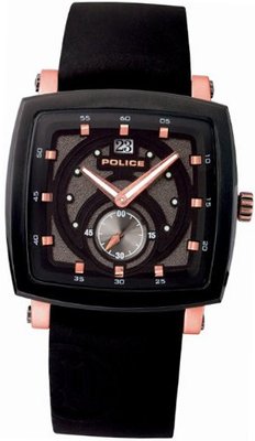 Police PL-11599JST/02 Phalanx Rectangular Charcoal Dial Rubber