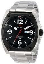 Precimax PX13209 Fortis Automatic Black Dial Silver Stainless-Steel Band