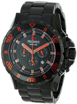 Precimax PX13232 Carbon Pro Black Dial with Black Stainless Steel Band