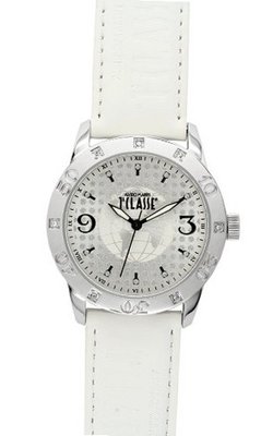 Prima Classe PCD 925S/FB White Globe Print Silver Dial Crystal