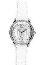 Prima Classe PCD 935S/FB Round Stainless Steel White Leather Swarovski