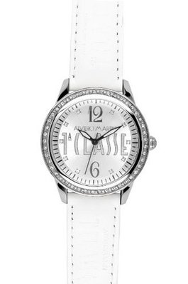 Prima Classe PCD 935S/FB Round Stainless Steel White Leather Swarovski