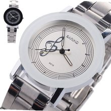 Luxury Style Fashionable Bariho Music Scale Stainless Steel Wrist For  - Black/White