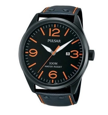 Pulsar PH9027X Black & Orange Dial Leather