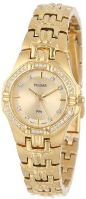 Pulsar PTC390 Crystal Accented Gold-Tone Stainless Steel