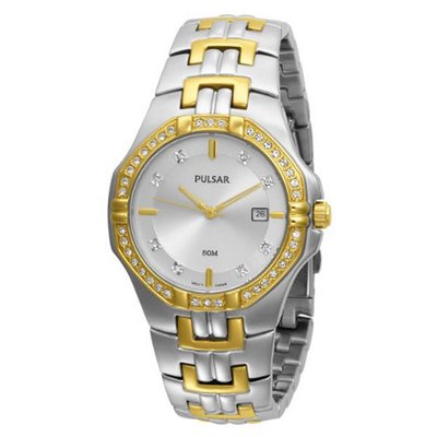 Pulsar PXDA86 Crystal Accented Dress Two-Tone Stainless Steel