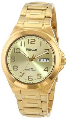 Pulsar PXN152 Functional Gold-Tone Champagne Dial Day Date