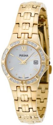 Pulsar PXT704 Diamond Mother Of Pearl Gold-Tone