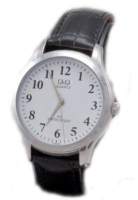 Q&Q Analog Classic Black Leather Band