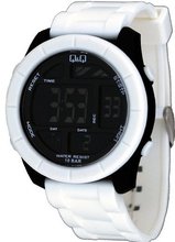 Q&Q #M123J002Y Big Size Colorful White Chrono Alarm Digital