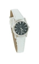 Q&Q White Elegant Leather Band #Q245-302Y