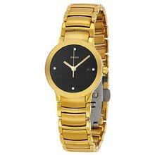 Rado Centrix Jubile Black Diamond Dial Gold-Plated Stainless Steel Ladies R30528713