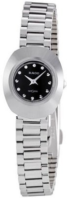 Rado Quartz, Silver Stainless Steel Band Black Dial - R12558153