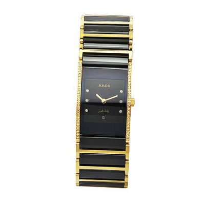 Rado R20752752 Integral Black Dial Gold Plated Stainless Steel