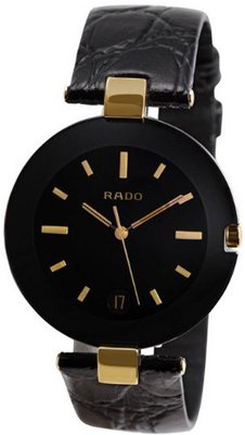 Rado R22828155 Coupole Black Leather Bracelet