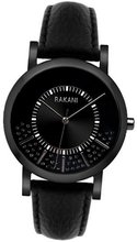 Rakani Stuck In Traffic 40mm Black Swarovski Crystals with Black Steel Case and Leather Band