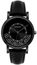 Rakani Stuck In Traffic 40mm Swarovski Crystals with Black Steel Case and Leather Band