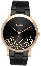 Rakani What Time? 40mm Rose Gold on Black with Black Steel Band