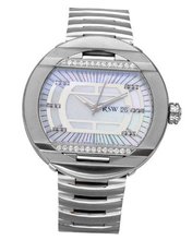 Rama Swiss Stainless Steel 0.47 CTW Color F-G SI1-SI2 Diamond and Crystal .