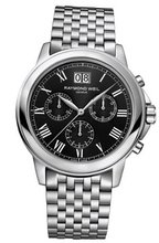 Raymond Weil Tradition Chronograph Black Dial Stainless Steel 4476-ST-00200