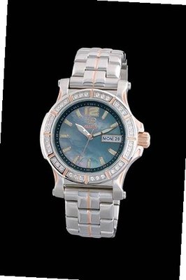 Reactor Ladies Diamond Quark - Smoke MOP Dial - Stainless & Rose-Tone - Day/Date