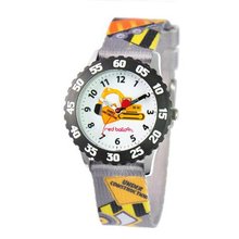 Red Balloon Kids' W000328 Construction Site Stainless Steel Time Teacher Black Bezel Printed Strap