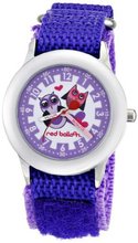 Red Balloon Kids' W000334 Love Owl Stainless Steel Time Teacher Purple Velcro Strap