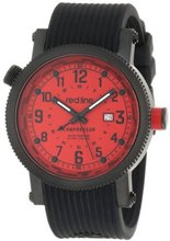 red line 18003-BB-05 Compressor Red Dial World Time Black Silicone