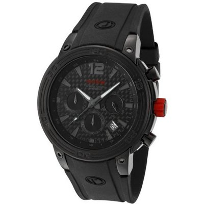 red line 50033-BB-01 Mission Chronograph Black Dial Black Silicone