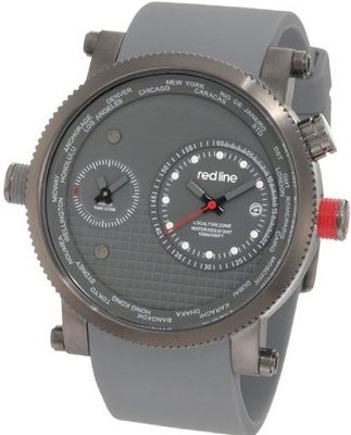 red line RL-50037-GM-014-GY Specialist World Time Grey Dial Grey Silicone