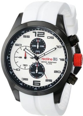 red line RL-50042-BB-02-WHT Stealth Chronograph White Textured Dial White Silicone