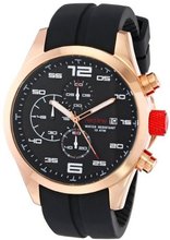 red line RL-50042-RG-01 Stealth Chronograph Black Textured Dial Black Silicone