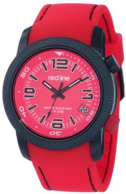 red line RL-50043-BB-05-RD "Octane" Black Ion-Plated Stainless Steel and Red Silicone