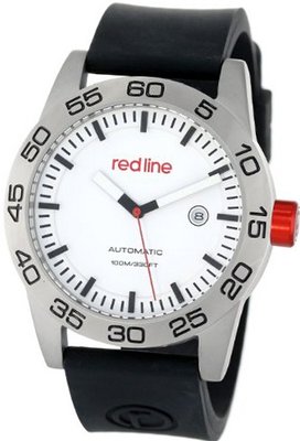 red line RL-50045-02-BK-ST Mileage Automatic White Dial Black Silicone Band