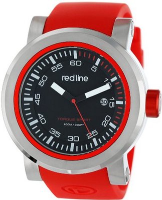 red line RL-50049-01-RDS Torque Sport Black Dial Red Silicone Band