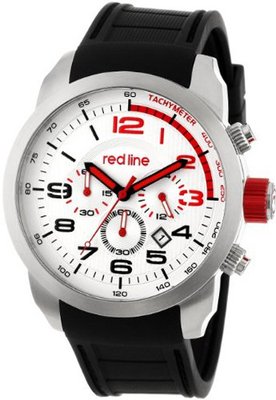red line RL-60000 Overdrive Chronograph Silver Textured Dial Black Silicone