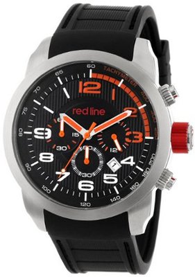 red line RL-60001 Overdrive Chronograph Black Textured Dial Black Silicone